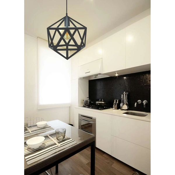 Retro LAMPA wisząca DENMARK 305534 IL MIO metalowa OPRAWA vintage zwis klatka czarna