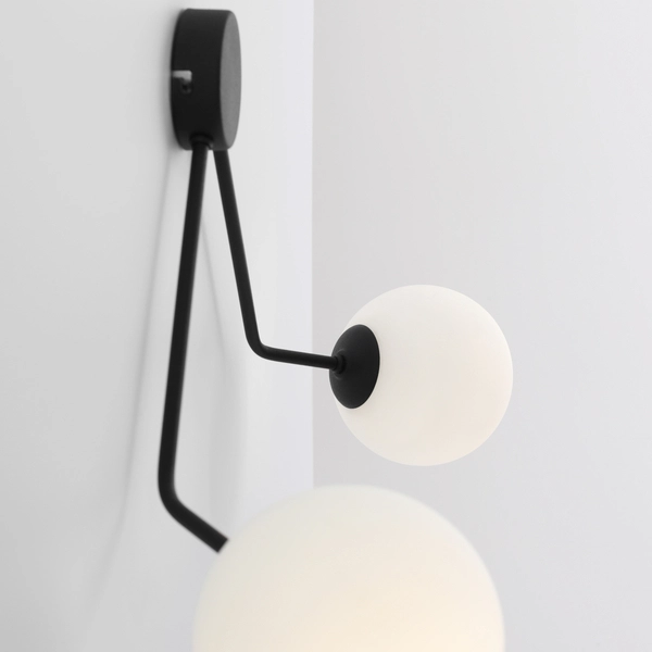 Ścienna lampa czarna Holm 1082D1 Aldex szklane kule lampa do jadalni