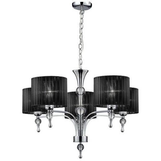 Klasyczna lampa wisząca Impress nad stół czarna chrom