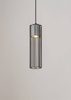 Okrągła lampa wisząca Fobia industrial tuba czarna srebrna