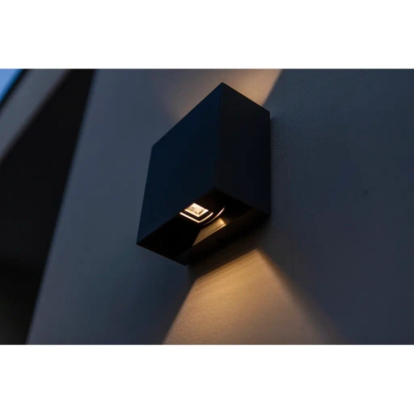 Kinkiet LAMPA ścienna GEMINI BEAMS 5104003012 Lutec kwadratowa OPRAWA elewacyjna LED 10W 3000K metalowa IP54 czarna