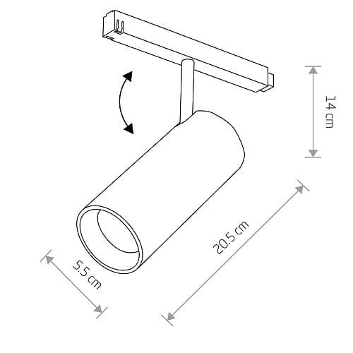 Lampa do systemu szynowego LVM SPOT 10655 Nowodvorski LED 15W 4000K do 1-obwodowych szynoprzewodów magnetycznych czarna