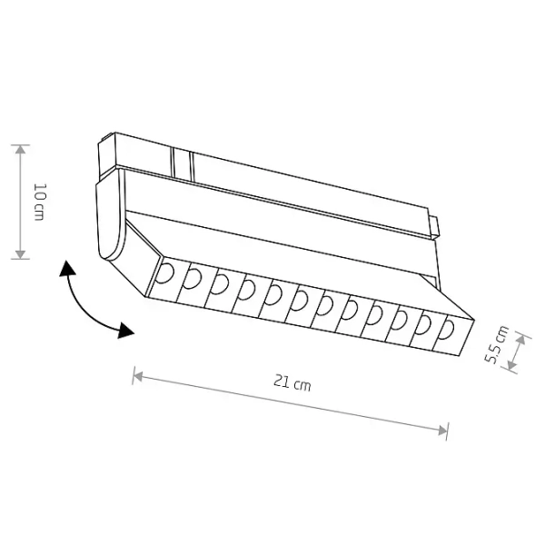 Sufitowa lampa do szyn 1-obwodowych 11634 LED 9W 3000K biała