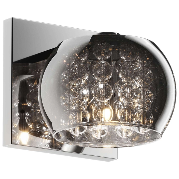 Kinkiet LAMPA szklana CRYSTAL W0076-01A-B5FZ Zumaline ścienna OPRAWA glamour z kryształkami chrom