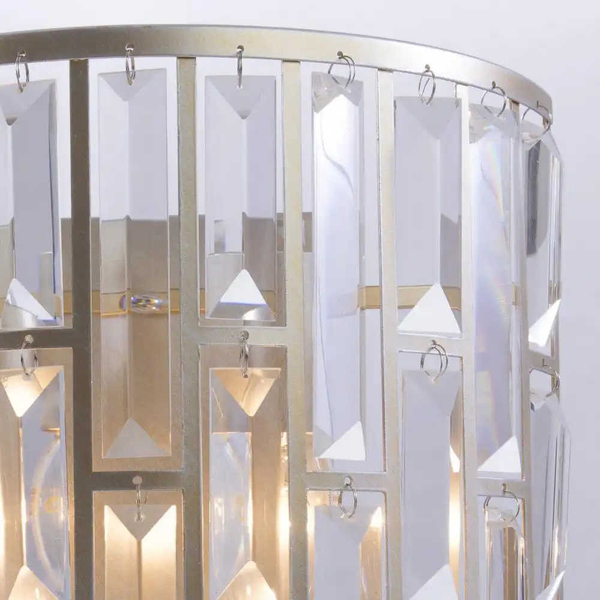 Ścienna LAMPA pałacowa KIEV W02103CP Cosmolight kinkiet kryształowy do jadalni glamour szampański