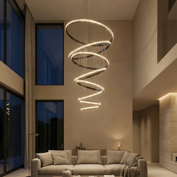 Nowoczesna lampa wisząca AZALEA AZ6774 aluminiowa czarna LED 238W 3000K ringowa nad stół