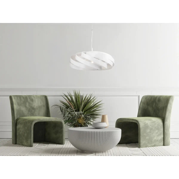 Wisząca lampa Vento 1134 Zumaline okrągła nad stół biała