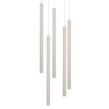 Modernistyczna wisząca lampa Sopel 5 41460 tubki sople szare beżowe