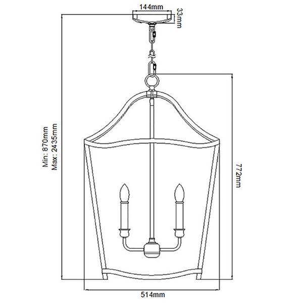 Metalowa lampa wisząca Yarmouth FE-YARMOUTH-6P retro mosiądz