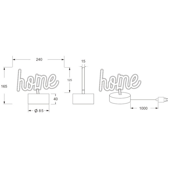 Lampka nocna napis Casa R55921101 LED 1W home biały