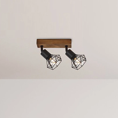 Metalowa lampa sufitowa Zeus 3138 czarne reflektorki na belce do kuchni