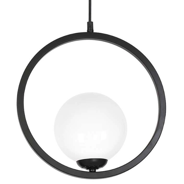 Wisząca LAMPA modernistyczna BOSTON MLP5593 Milagro metalowa OPRAWA okrągła ZWIS szklana kula ball czarna biała