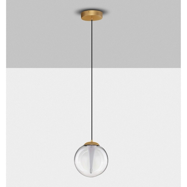 Lampa zwisająca HUALMAY LE44832 LED 7W 3000K bańka szklana złota przezroczysta