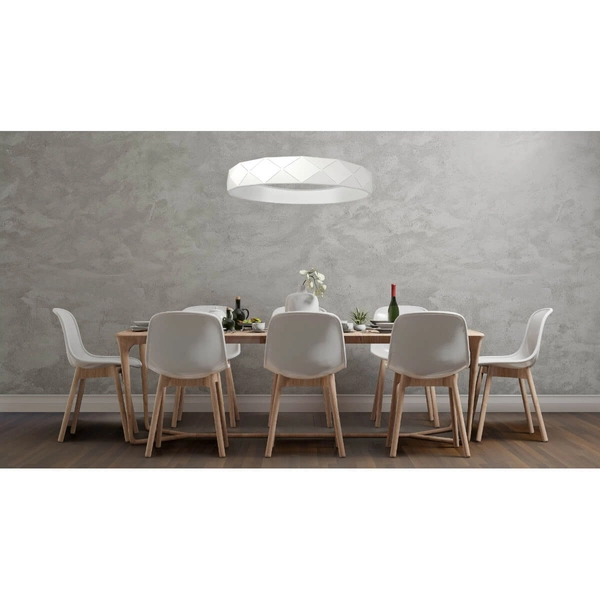 Geometryczna LAMPA wisząca REUS LP-8069/1P LED WH Light Prestige okrągła OPRAWA metalowa LED 36W 4000K pierścień ring zwis biały