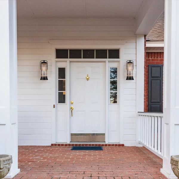 Elewacyjna lampa Rivamar QN-RIVAMAR-M-BLK-GD IP44 lampion złoty czarny