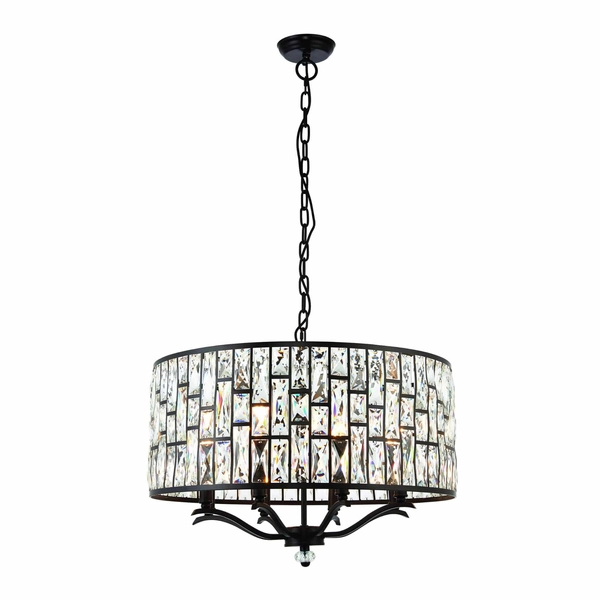 Wisząca lampa glamour Bele 69391 Endon kryształ czarny okrąg przezroczysty