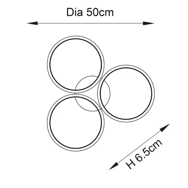 Sufitowa lampa do salonu Radius 96473 LED 30W 3000K ringi chrom biały