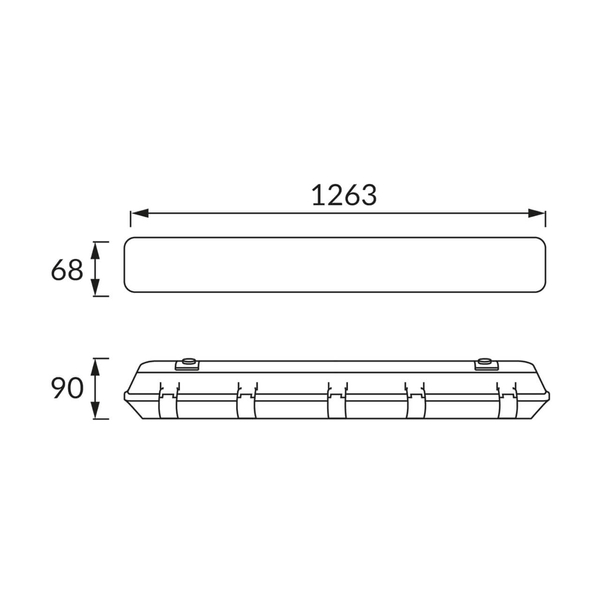 Pyłoszczelna oprawa do tub HERMAN 02927 Ideus LED 36W IP65 szara