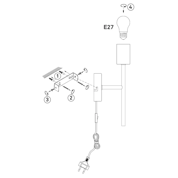 Ścienny kinkiet Cielo 108686 Markslojd do przedpokoju metalowa czarna