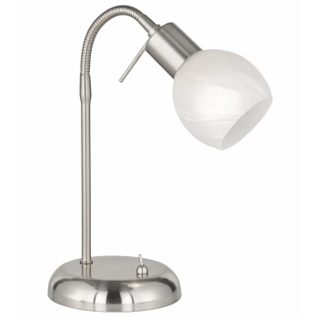Stołowa lampka z włącznikiem ANTIBES R50171007 na peszlu srebrny biały