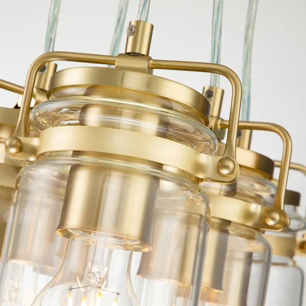 Wielopunktowa lampa zwis Brinley KL-BRINLEY6-BB Kichler przezroczysta mosiądz