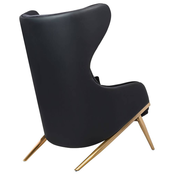 Elegancki fotel z ekoskóry Hampton Velvet MSE011000304.E43V41 czarny złoty