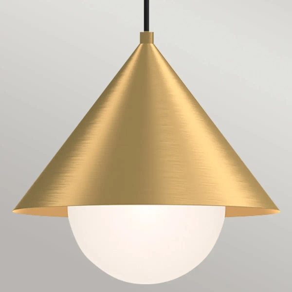 Stożkowa wisząca lampa Remyck ALM-REMYCK-P-GD metalowa złota
