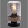 Lampa stołowa nowoczesna PASQUAL szklana czarna z wtyczką na stolik E27 11310-18