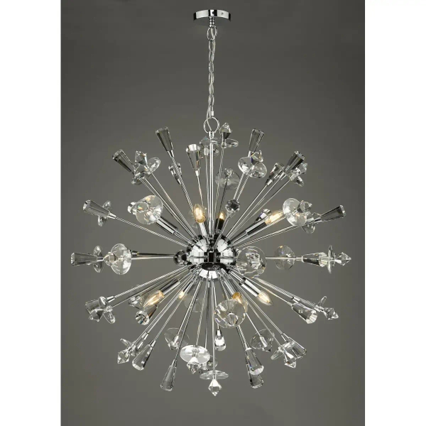Designerska wisząca lampa Exodus EXO0850 kryształowa chrom