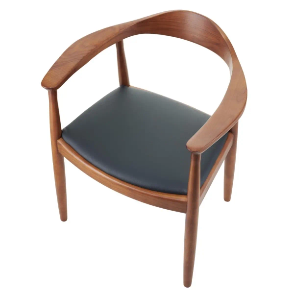 Drewniane krzesło vintage King MH-004CH-W Moos podłokietnik orzechowe