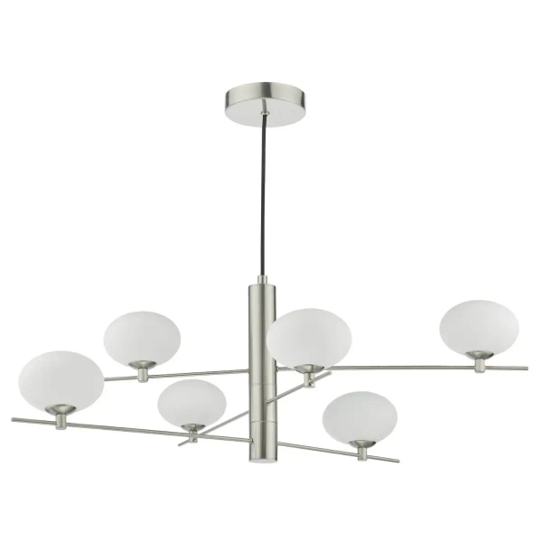 Wisząca lampa kulista Jasper JAS0646 kule do jadalni nikiel biała