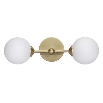 Szklana lampa ścienna Garda 1244 okrągła podwójna biała złota