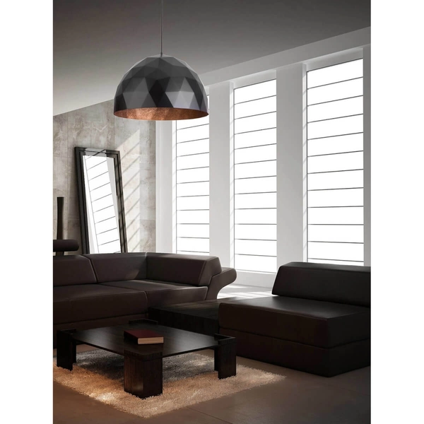 Kuchenna lampa wisząca Diament nad wyspę czarna miedziana