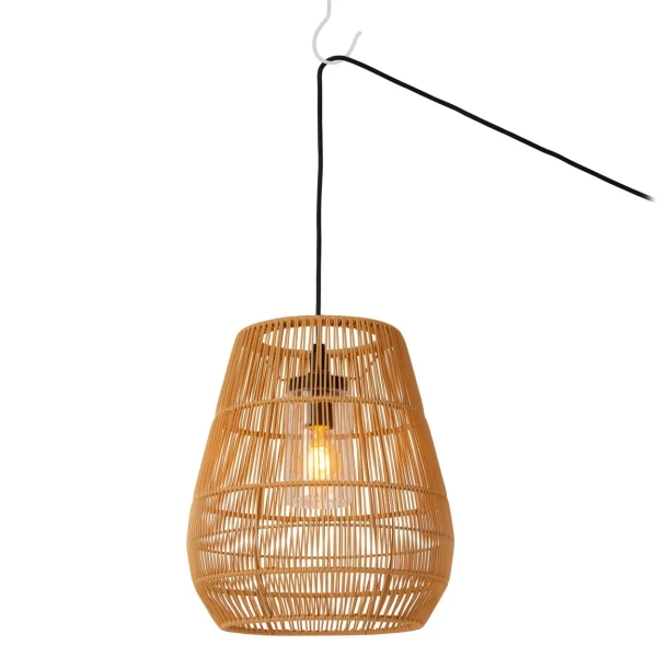 Ekologiczna lampa wisząca do salonu NERIDA 03844/01/72 IP44 drewniany