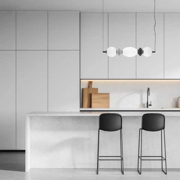 Designerski żyrandol Balos PND-94921-3A-BK LED 14W 3000K szary czarny