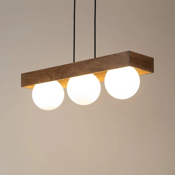 Potrójna lampa wisząca Bloom 33665 Sigma kulista do salonu brązowa