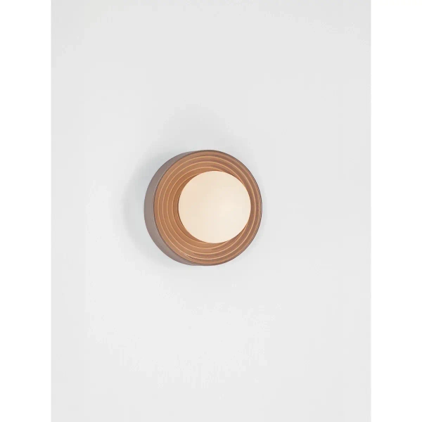 Lampa ścienna okrągła MALVANO LE45265 z porcelany do jadalni mokka