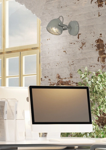 Ścienna lampa PENT 91-67999 regulowana metalowy kinkiet reflektorek szary