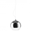 Szklana lampa wisząca Silver Ball kula nad łóżko chrom