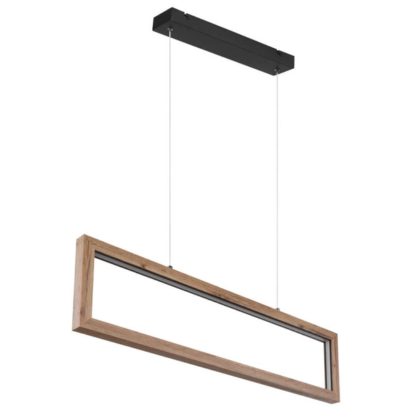 Drewniana wisząca lampa Mandera 67287H LED 24W 3000K czarna brązowa