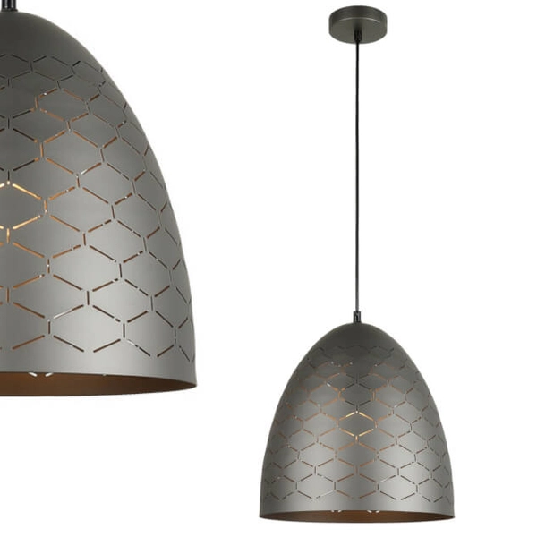 Nowoczesna lampa wisząca Leilani PND-43445-1L-GR do kuchni nad stół szara