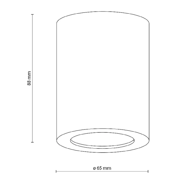 Łazienkowa lampa sufitowa Ligno 10933 tubka okrągła IP44 czarny