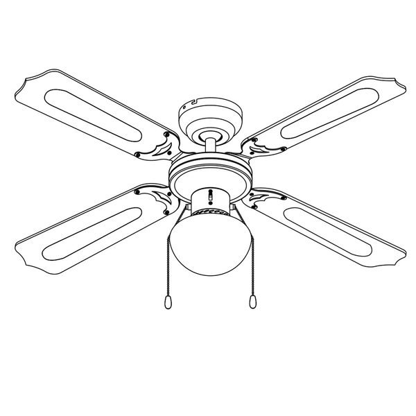LAMPOWENTYLATOR sufitowy CHAMPION 0309 Globo metalowa OPRAWA plafon WIATRAK z regulacją obrotów mosiądz brązowy