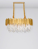 Stylowa lampa wisząca Campana do jadalni crystal złota