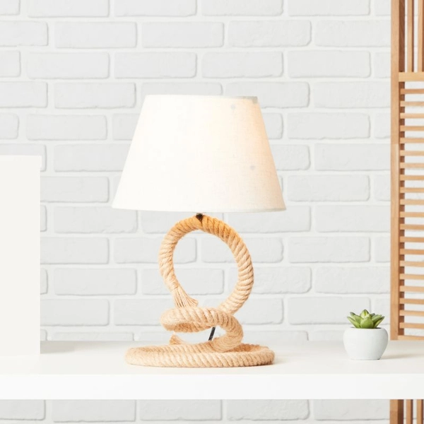 Marynistyczna lampa stołowa Sailor 94978/09 z abażurem biała beż