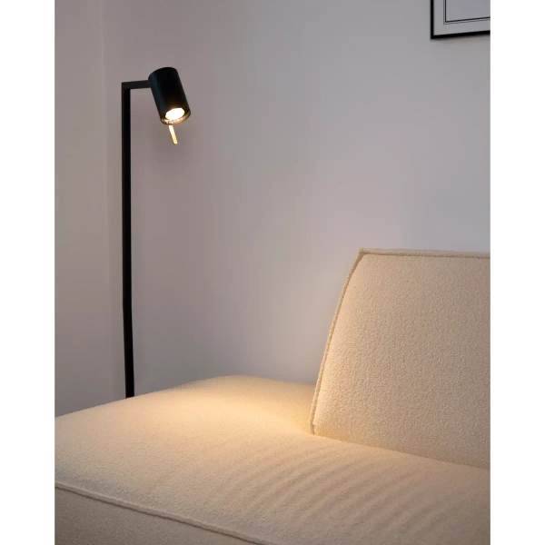 Stojąca lampa salonowa Lesley 03725/01/30 Lucide tuba metalowa czarna