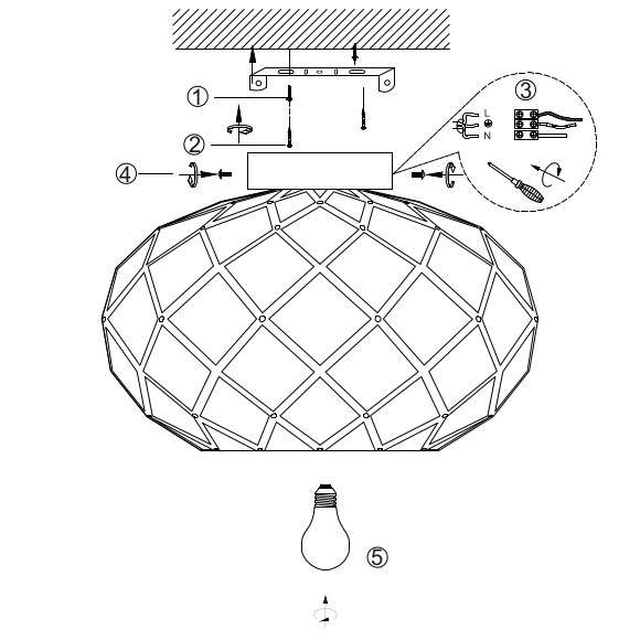 LAMPA sufitowa WOLFRAM 21117/30/30 Lucide industrialna OPRAWA metalowa klatka czarna