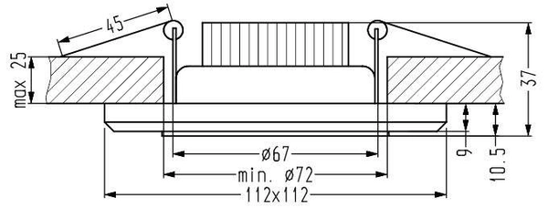 Lampa sufitowa kwadratowa 2263892 Candellux LED 8W 6500K chrom niebieska