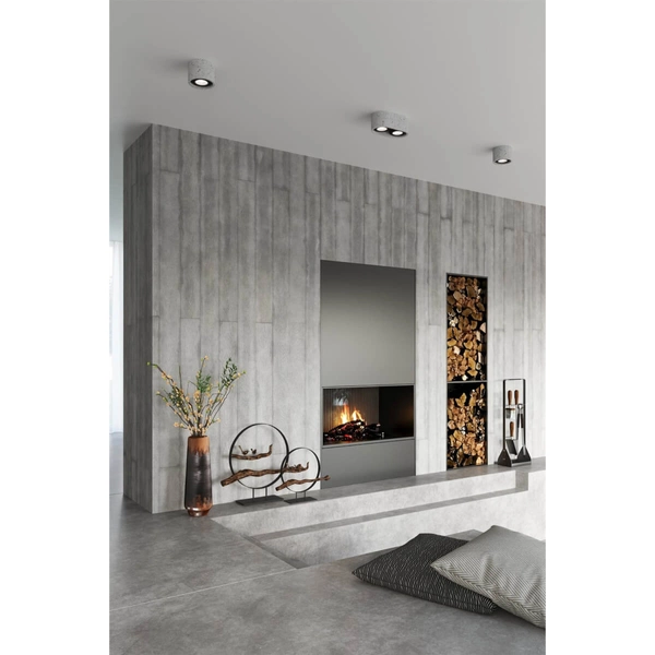 Owalny downligt betonowy SL.0882 szara lampa sufitowa