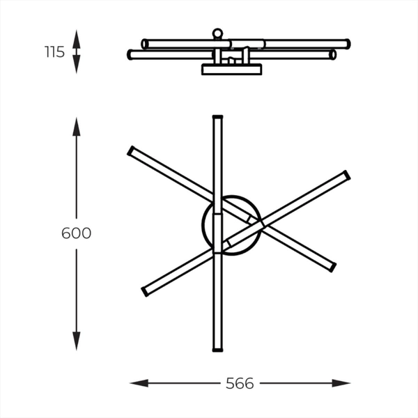 Sufitowa lampa ledowa Lautaro 1006 Zumaline LED 18W 3000K czarna biała